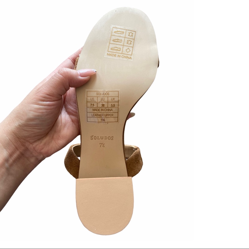 Soludos Ines Heel Walnut Leather Sandals - Picture 8 of 10